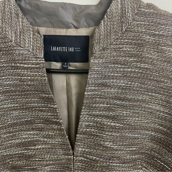 Lafayette 148 New York Metallic Woven Tweed Blazer - Picture 3 of 6